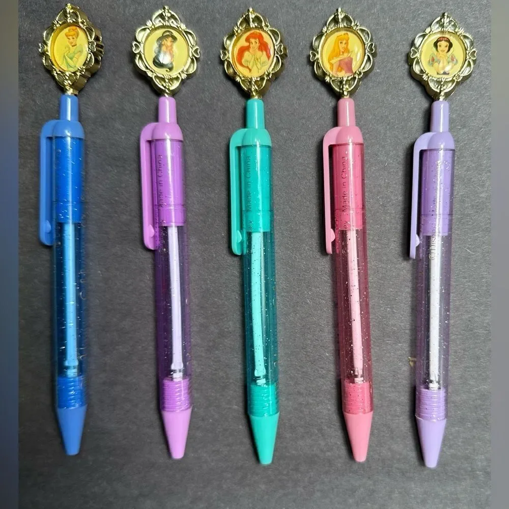 Vintage Glitter Disney Princess Mini Pen Set